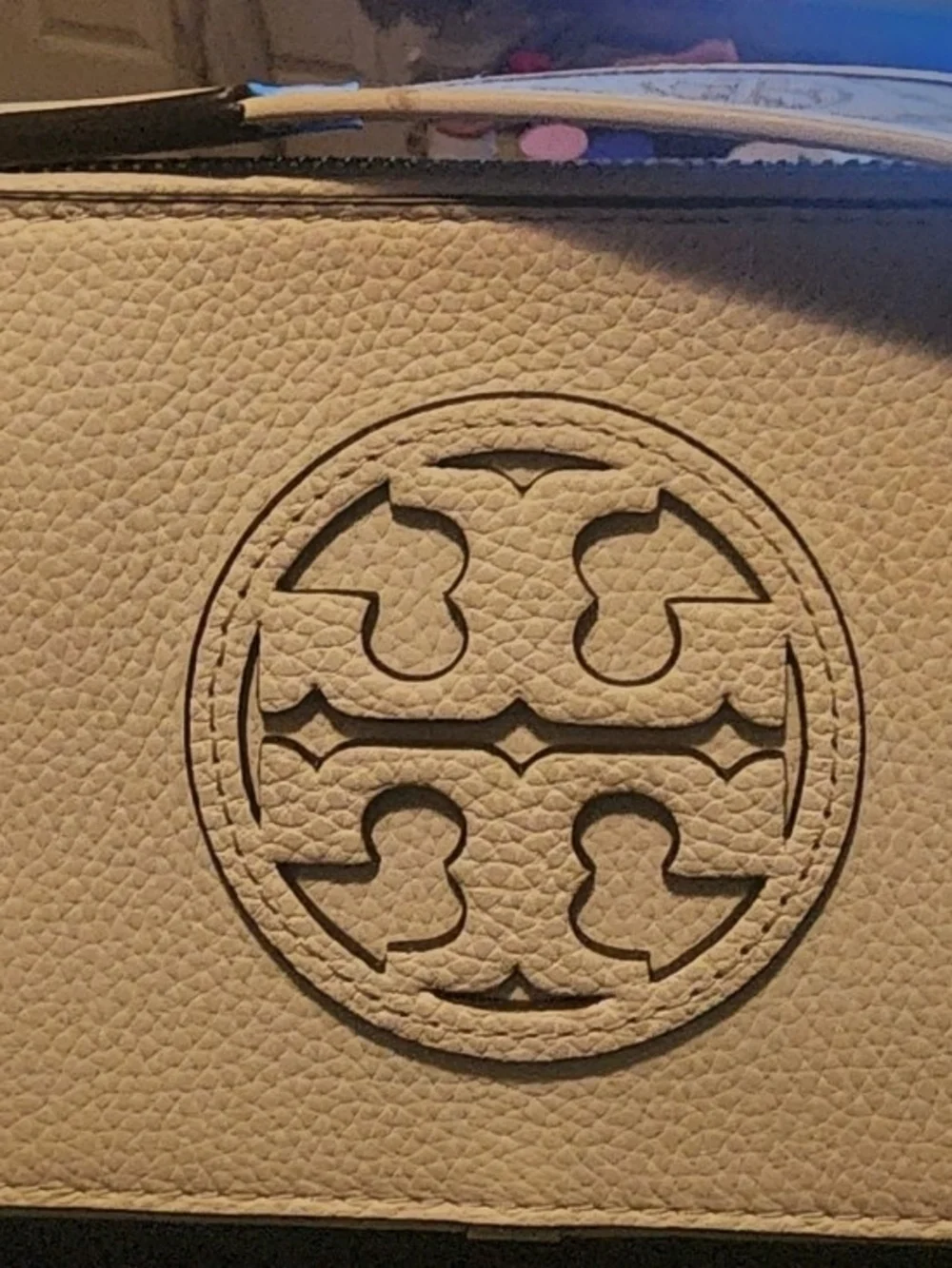 Tory Burch Pebbled Leather Men's Wallet in Beige